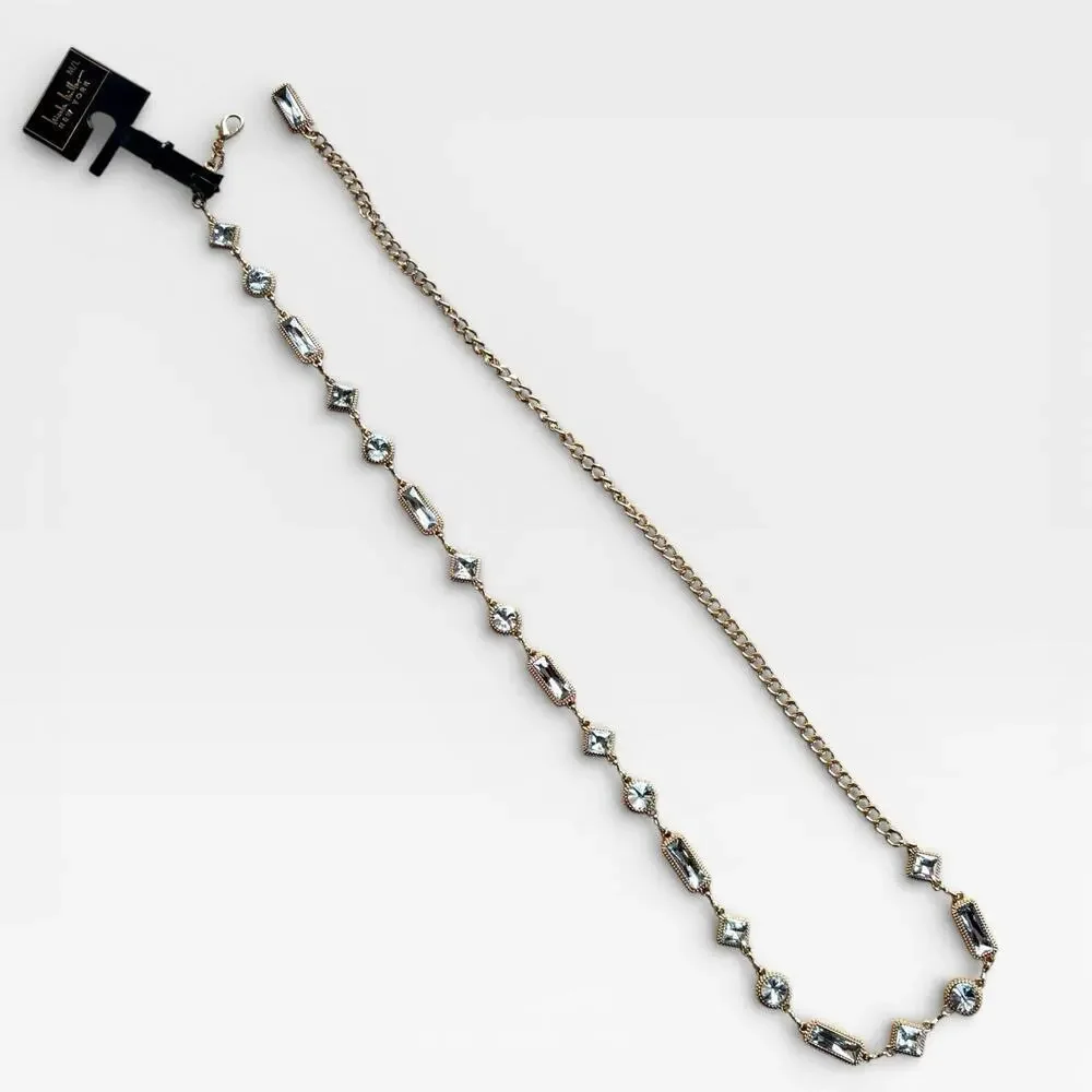 Nicole Miller Chain Belt Gold Tone Medium-Large Jeweled Charms NWT
